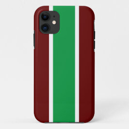 Heldergroene, donkerrode, verticale strepen Case-Mate iPhone case