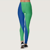 Heldergroene en blauwe Leggings voor fitness (Achterkant)