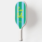 Heldergroene en blauwe strepen | Ciao Bella Pickleball Paddle (Links)