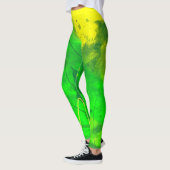 Heldergroene en gele Grunge Art Leggings (Links)