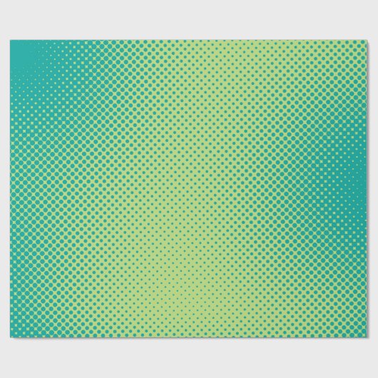 Heldergroene en turquoise pop art retro backgroun cadeaupapier (Vlak)