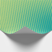 Heldergroene en turquoise pop art retro backgroun cadeaupapier (Hoek)