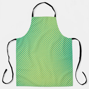 Heldergroene en turquoise pop art retro backgroun schort