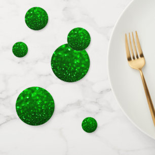 Heldergroene faux-glitterafdrukken confetti