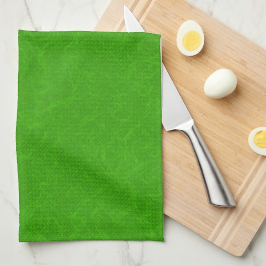 Heldergroene gestructureerde oppervlakte draaiend theedoek (Quarter Fold)