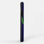 Heldergroene getextureerde inktvis in een blauwe o Case-Mate iPhone case (Achterkant/rechts)