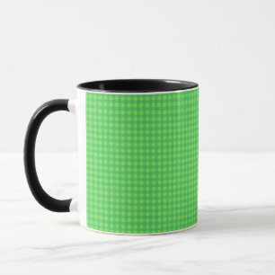 Heldergroene Gingham Geruite Koffie Mok