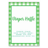 Heldergroene Gingham Luier Raffle Kaart (Achterkant)