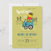 Heldergroene Giraffe in Boerderij Tractor Boys Ver Kaart (Voorkant)