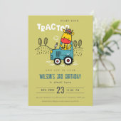 Heldergroene Giraffe in Boerderij Tractor Boys Ver Kaart (Staand voorkant)