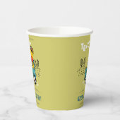 Heldergroene Giraffe in Boerderij Tractor Boys Ver Papieren Bekers (Links)