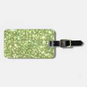 Heldergroene glitter Sparkles Bagagelabel (Voorkant horizontaal)