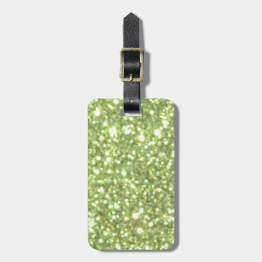 Heldergroene glitter Sparkles Bagagelabel (Voorkant verticaal)