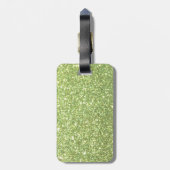 Heldergroene glitter Sparkles Bagagelabel (Achterkant verticaal)