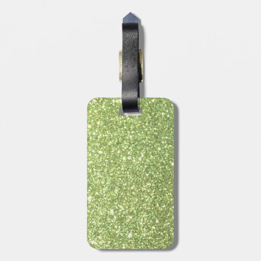 Heldergroene glitter Sparkles Bagagelabel (Achterkant verticaal)