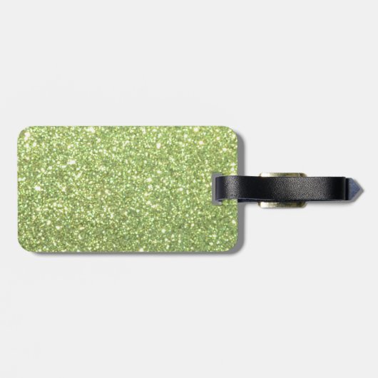 Heldergroene glitter Sparkles Bagagelabel (Achterkant horizontaal)