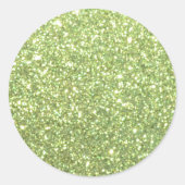 Heldergroene glitter Sparkles Ronde Sticker (Voorkant)