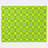 Heldergroene handdoek met ingewikkeld cirkelvormig fleece deken (Voorkant (Horizontaal))