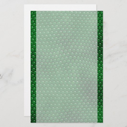 Heldergroene huidschilfers, gebrand briefpapier (Voorkant / Achterkant)