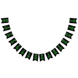 Heldergroene Ierse Keltische Knoop Ontwerp op Zwar Vlaggetjes