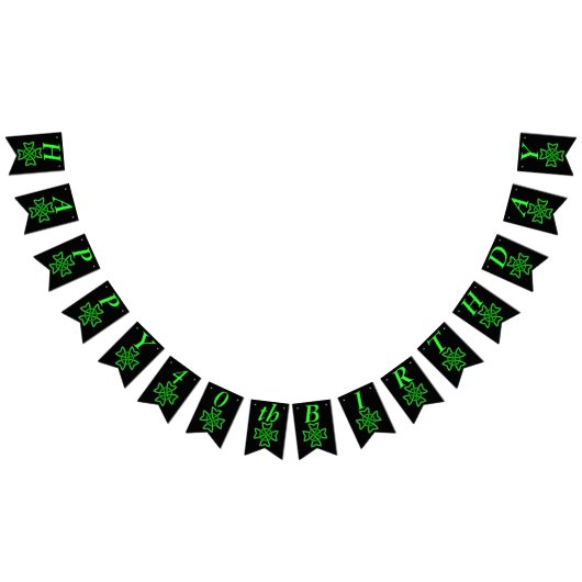 Heldergroene Ierse Keltische Knoop Ontwerp op Zwar Vlaggetjes (Alle)