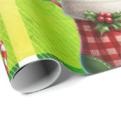 Heldergroene Kerst Geplaagd Vakantie Gingerbread Cadeaupapier (Rol Hoek)