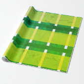 Heldergroene kerst geruite vakantie cadeaupapier (Uitgerold)
