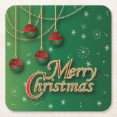 Heldergroene kerst kartonnen onderzetters (Voorkant)