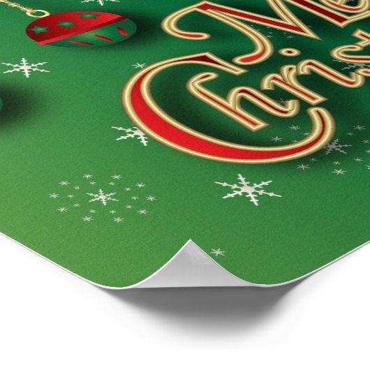 Heldergroene kerst poster (Hoek)