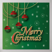 Heldergroene kerst poster (Voorkant)