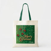 Heldergroene kerst tote bag (Voorkant)