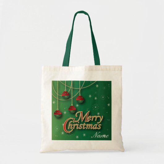 Heldergroene kerst tote bag (Voorkant)