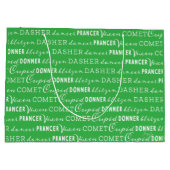 Heldergroene kerstcadeautas | Rendieren van de ker Groot Cadeauzakje (Achterkant)
