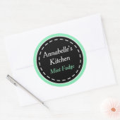Heldergroene keukenstickers ronde sticker (Envelop)
