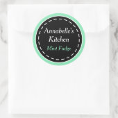 Heldergroene keukenstickers ronde sticker (Tas)