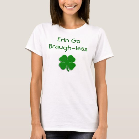 Heldergroene klaver, Erin Go Braugh-less T-shirt (Voorkant)