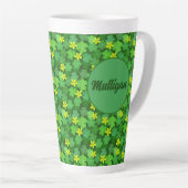 Heldergroene klaverkoffiemok latte mok (Rechterhoek)