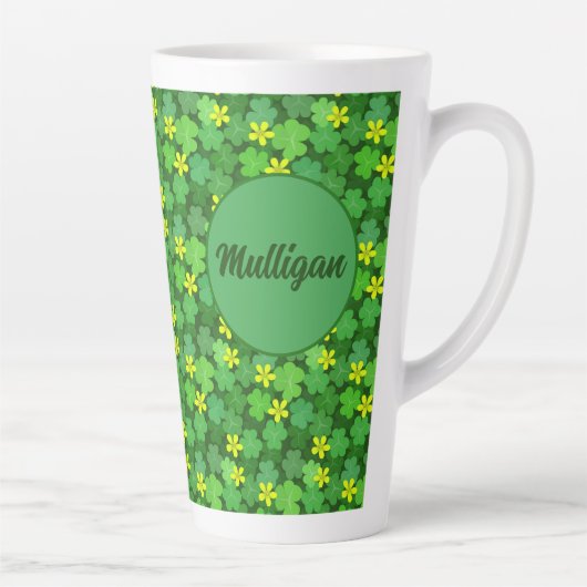 Heldergroene klaverkoffiemok latte mok (Rechts)