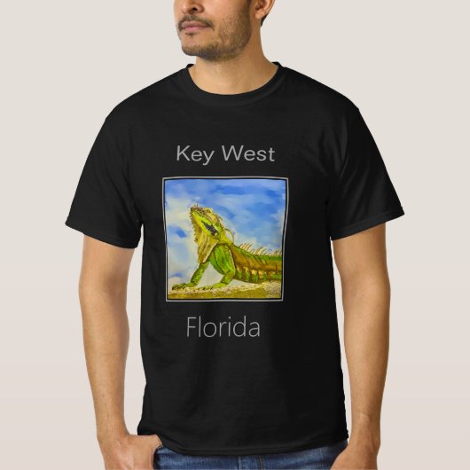 Heldergroene leguaan, Key West, Florida T-shirt (Voorkant)