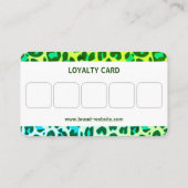 Heldergroene Leopard Print Rockabilly Patroon Visitekaartje (Achterkant)