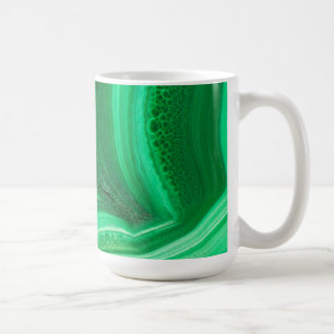 Heldergroene malachiet mineraal koffiemok