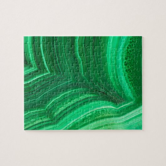 Heldergroene malachiet mineraal legpuzzel (Horizontaal)