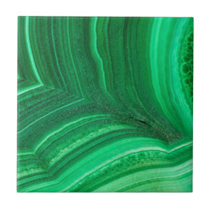 Heldergroene malachiet mineraal tegeltje