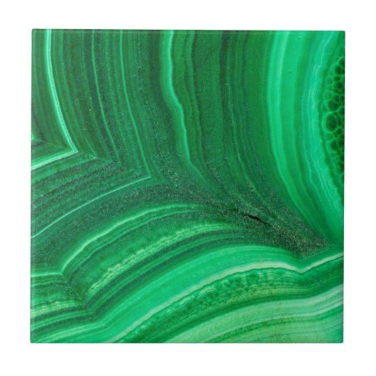 Heldergroene malachiet mineraal tegeltje (Voorkant)