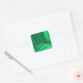 Heldergroene malachiet mineraal vierkante sticker (Envelop)