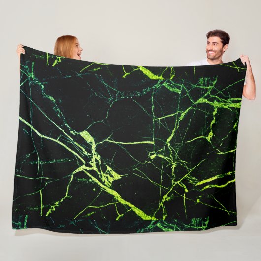 Heldergroene marmer fleece deken (In situ)