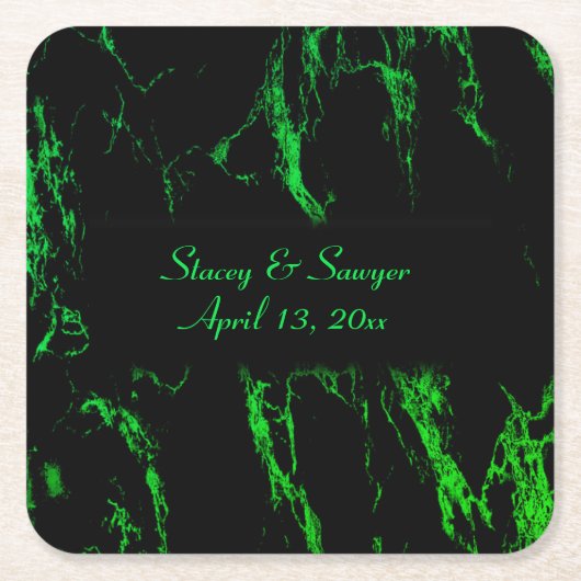 Heldergroene marmer kartonnen onderzetters (Voorkant)