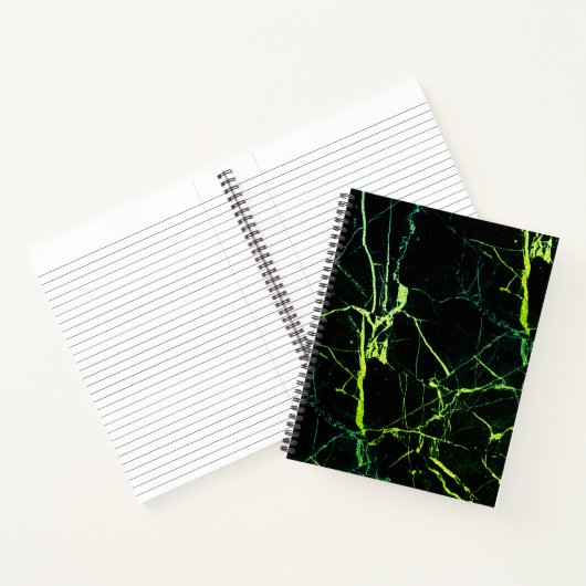 Heldergroene marmer notitieboek (Binnen)