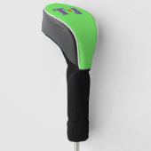 Heldergroene monogram golfheadcover (Schuin)