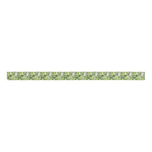 Heldergroene natuurbotanische tuin grosgrain lint (Voorkant)